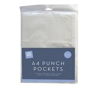 A4 Punch Pockets - Clear, Pack Of 50 - Polyethylene Document Wallets For Ring Binders & Lever Arch Files - A4 Sheet Protector
