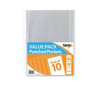 A4 Punched Pockets 30 Micron 20x10 Pockets (Pack of 200) 301598