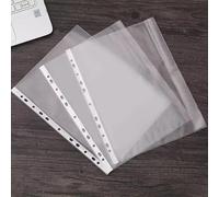 A4 Punched Pockets | Clear Plastic Sheet Protectors | Multi-Punch Holes | Reinforced Strip | Top-Opening, Tear-Resistant Poly Pockets | for Files, Folders & Ring Binders (500)