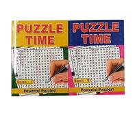 A4 Puzzle Time Books - Crossword and Word Search, Book 1 & 2, Each 152 Pages