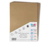 A4 Recycled Kraft Paper 100gsm 20 Sheets | Double-sided, sturdy 140 micron, flecked biscuit tone, no bleed-through, menus, invitations, art, craft, gift wrap