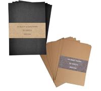 A4 Recycled Paper Bundle - Black Sugar Paper (100 Sheets) & Kraft Paper (100gsm, 50 Sheets)