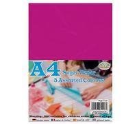 A4 Recycled Sugar Paper - 100 Colourful Sheets in 5 Bright Shades - Ideal for Crafts, Drawing, Scrapbooking, Painting & DIY Art Projects - 29.7 x 21cm Eco Craft Paper - (Single Pack)