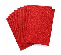A4 Red Glitter Card Non-Shed Sparkle Craft Sheets-250gsm Crafting Cardstock Acid Free/Thick Craft Paper for Scrapbook DIY Art Project Greeting Wedding -Acid and Lignin Free (10 Red Glitter Cards)