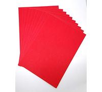 A4 Red Glitter Card Paper Non Shed Sparkle Craft Sheets - 250gsm Bling Crafting Cardstock - Acid Free - 10 Sheets