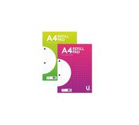 A4 Plain Refill Pad Writing Pad 160 Pages with 2 Punched Holes for Filling Grey