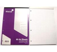 A4 Refill Pad Ruled Graph Paper Square Paper Plain Paper Silvine Refill Pads (A4 Graph Paper Pad 2/10/20mm)