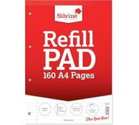 A4 Refill Pad Ruled Graph Paper Square Paper Plain Paper Silvine Refill Pads (A4 Ruled Paper Pad Feint and Margin)