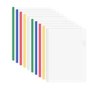 A4 Report Covers with Sliding Bar, 10 PCS Clear Report Cover, Plastic File Covers, Presentation File Folders Cover, Slide Binder and Cover for File Doucument Organizer.40 Sheet Capacity (Colorful)