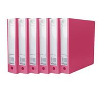 A4 Ring Binder 2-O Metal Ring Mechanism File Folders 65mm Large Spine Finger Pull Thumb Hole 500 Sheets Heavy Duty Polypropylene Cover for Storing Documents in School, Home & Office