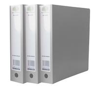 A4 Ring Binder 2 O-Ring Metal Mechanism - 65mm Spine Polypropylene File Folder with Finger Pull Hole - Premium Document Storage Binder for School, Home & Office Organisation (Pack of 3)
