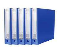 A4 Ring Binder File 2-O Metal Ring Mechanism Folders 65mm Spine 500 Sheets with Thumb Hole - Durable Polypropylene Cover Document Storage for School, Office, Home Organisation (Pack of 5)