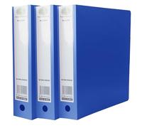A4 Ring Binder File 2-O Metal Ring Mechanism Folders 65mm Spine 500 Sheets with Thumb Hole - Durable Polypropylene Cover Document Storage for School, Office, Home Organisation (Pack of 3)