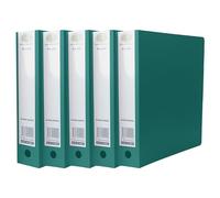 A4 Ring Binder File 2-O Metal Ring Mechanism Folders 65mm Spine, 500 Sheets with Thumb Hole - Durable Polypropylene Cover - Document Organisation for Office, School, Home Use (Pack of 5)
