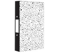 A4 Ring Binder White with Black Spots 2-Ring File Organiser Document File Binder for School Work Office