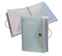 A4 Ring Binder with 12 Plastic Pockets, Display Folders for Paperwork & Certificates A4 Lever Arch File Organiser for Home Office Documents (Blue)