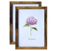 A4 Rustic Wooden Photo Frame Brown Picture frames A4 Picture Frame for Tabletop or Wall Display 2 Packs