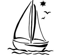 A4 'Sail Boat' Wall Stencil/Template (WS00000265)
