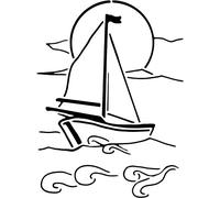 A4 'Sail Boat' Wall Stencil/Template (WS00033363)