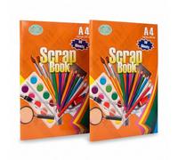 A4 Scrapbook with Coloured Pages, Pack of 2 (100 Sheets Total) - Staple Bound Scrap Books for Kids & Adults, Card Making, Photo Album, Memory Book, School Craft Projects 210 x 297 mm