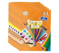 A4 Scrapbooks with 50 Assorted Colour Sheets (297 x 420mm) - Staple-Bound Books for Toddlers & Adults | DIY Family Photo Album, Card Making, Journaling, Cutting & Art Craft Activity Set (Set of 7)