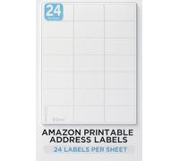 A4 Self-Adhesive Address Labels - 24 Labels per Sheet - 100 Sheets (2400 Labels) - 63.5 x 33.9mm - Compatible with Amazon FBA Barcodes, Inkjet & Laser Printers