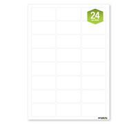 A4 Self Adhesive Address Labels - 24 Labels Per Sheet, 250 Sheets, 63.5 x 33.9mm - 6000 Labels