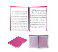 A4 Sheet Music File Folder Song File Clef Music Organizer Spiral-Bound Documents Holder Blank Plastic Concert Choral Folder 30 Pockets Piano Music Score Folder for Sheet Music Drawings and Documents