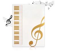 A4 Sheet Music Folder, 40 Pages Black Concert Folder, 31 x 23.5 cm Sheet Music Storage, Presentation Folders A4, Plastic File Storage Organiser, for Drawings, Documents (White)
