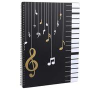 A4 Sheet Music Folder,60 Pages Black Concert Folder,Spiral Binder Music File Folder,Blank Plastic Concert Choral Folder for Sheet Music, Drawings, Documents 31.5X 23.5 cm