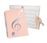 A4 Sheet Music Folder, A4 Music Folder Sheet MusicHolder Allow Annotations, Eliminate Glare 60 Pages Spiral Sheet Music Binder Student Drawing FolderStorage for MusicalScore Painting Photo - Pink