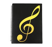 A4 Sheet Music Folder, A4 Music FolderSheet MusicHolder Allow Annotations, Eliminate Glare 60 Pages Spiral Sheet MusicBinder Student Drawing Folder Storage for MusicalScore Painting Photo - Black