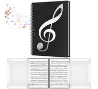 A4 Sheet Music Folder Choir Folders 40 Pockets Waterproof Musical Scoresheet Music Sheet Holder Allow Annotations Spiral-Bound 4-Page Continuous Display Music Folder for Musicians Band Painting-BS