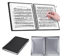 A4 Sheet Music Folder File Storage Organizer Black Plastic folders with Pockets for Artist Sheet Music Piano Score Choir Band Concert Drawings Documents, 60 Pages