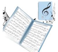 A4 Sheet Music Folder, Music Holder Eliminate Glare 60 Pages Spiral Bound Music Binder with Non-Reflective Sleeves Allows Direct Annotation Drawing Folder Storage for Musical Score Painting - Blue
