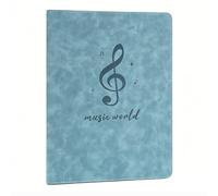 A4 Sheet Music Folder, PU Leather Music Folder for Guitar, Piano, Choir Writable Music Folder Non-Reflective 20 Pockets 40 Pages Waterproof Music File Folder for Musicians Orchestra Elegant Blue