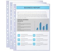 A4 Sheet Protectors 30 Pack - 60 Pockets Double-Sided, Clear PP Sleeves for 2/3/4 Ring Binders | Waterproof & Tear-Resistant Refill Pages for Photos, Documents & Reports (A4 219x310mm)