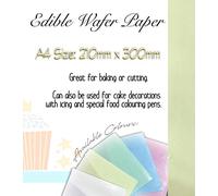 A4 Sheets of BakeEasy Quality Coloured Edible Wafer Paper for Cake Decorating- Choose Your Colour and Quantity (6, Yellow)