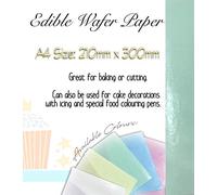 A4 Sheets of BakeEasy Quality Coloured Edible Wafer Paper for Cake Decorating- Choose Your Colour and Quantity (6, Green)