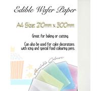 A4 Sheets of BakeEasy Quality Coloured Edible Wafer Paper for Cake Decorating- Choose Your Colour and Quantity (50, White)