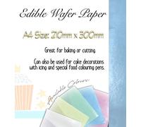 A4 Sheets of BakeEasy Quality Coloured Edible Wafer Paper for Cake Decorating- Choose Your Colour and Quantity (6, Blue)