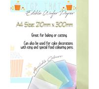 A4 Sheets of BakeEasy Quality Coloured Edible Wafer Paper for Cake Decorating- Choose Your Colour and Quantity (25, Yellow)