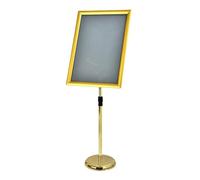 A4 Sign Stand Floor Sign Holder Both Vertical and Horizontal View Displayed Frame with Safety Corner for School Church Business Show A2 Gold Right-angle style