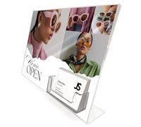 A4 Single Sided Landscape Literature Display with Business Card Holder (SU12/BC)
