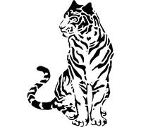 A4 'Sitting Tiger' Wall Stencil/Template (WS00023651)