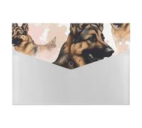 A4 Size Expanding File Folder with 6 Pockets, Waterproof PP Material, German Shepherd Dog Lovers Accordion File Folder Portable Document Organizer for Office Travel