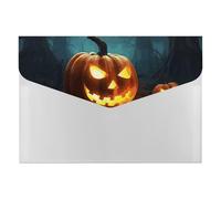 A4 Size Expanding File Folder with 6 Pockets, Waterproof PP Material, Happy Halloween Pumpkins Accordion File Folder Portable Document Organizer for Office Travel