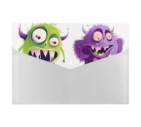 A4 Size Expanding File Folder with 6 Pockets, Waterproof PP Material, Monster Color Pattern Accordion File Folder Portable Document Organizer for Office Travel