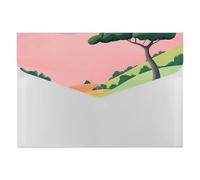 A4 Size Expanding File Folder with 6 Pockets, Waterproof PP Material, Some Trees and Grass Accordion File Folder Portable Document Organizer for Office Travel