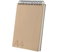 A4 Sketch Book 60 Sheets/120 Pages 200gsm Top Spiral Bound Kraft Cover